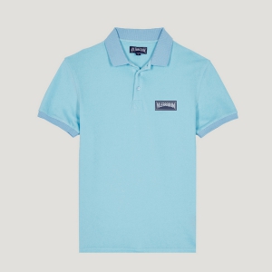 Поло VILEBREQUIN GARMENT DYED WASHED PIQUE POLO AZZURRO