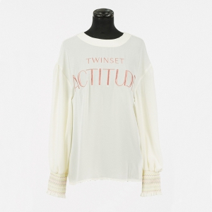 Блуза TWINSET AT2074 KNITTED BLOUSE WHITE