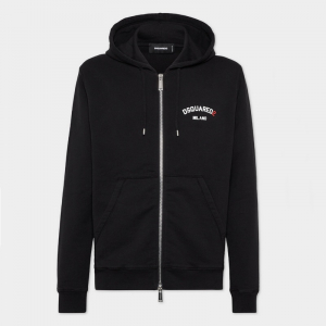 Толстовка DSQUARED2 S74HG0174 MILANO ZIP HOODIE BLACK