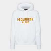 Толстовка DSQUARED2 S74GU0870 MILANO HOODIE WHITE OCHRE