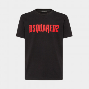 Футболка DSQUARED2 S74GD1313 HORROR RED LOGO BLACK