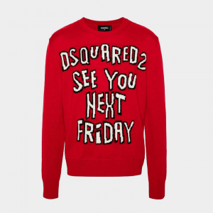 DSQUARED2 S74HA1471 JACQUARD CREWNECK RED