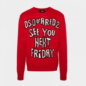 Свитер DSQUARED2 S74HA1471 JACQUARD CREWNECK RED